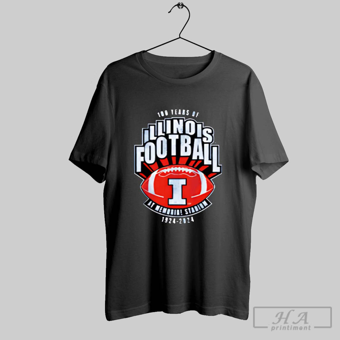 100 Tears Of Illinois Football 1924 2024 Retro Shirt