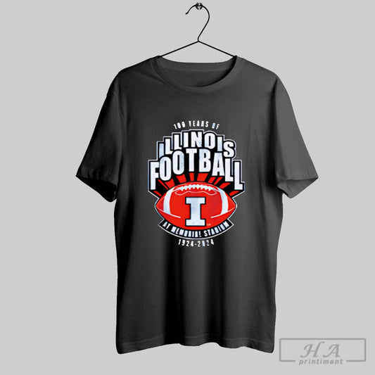 100 Tears Of Illinois Football 1924 2024 Retro Shirt